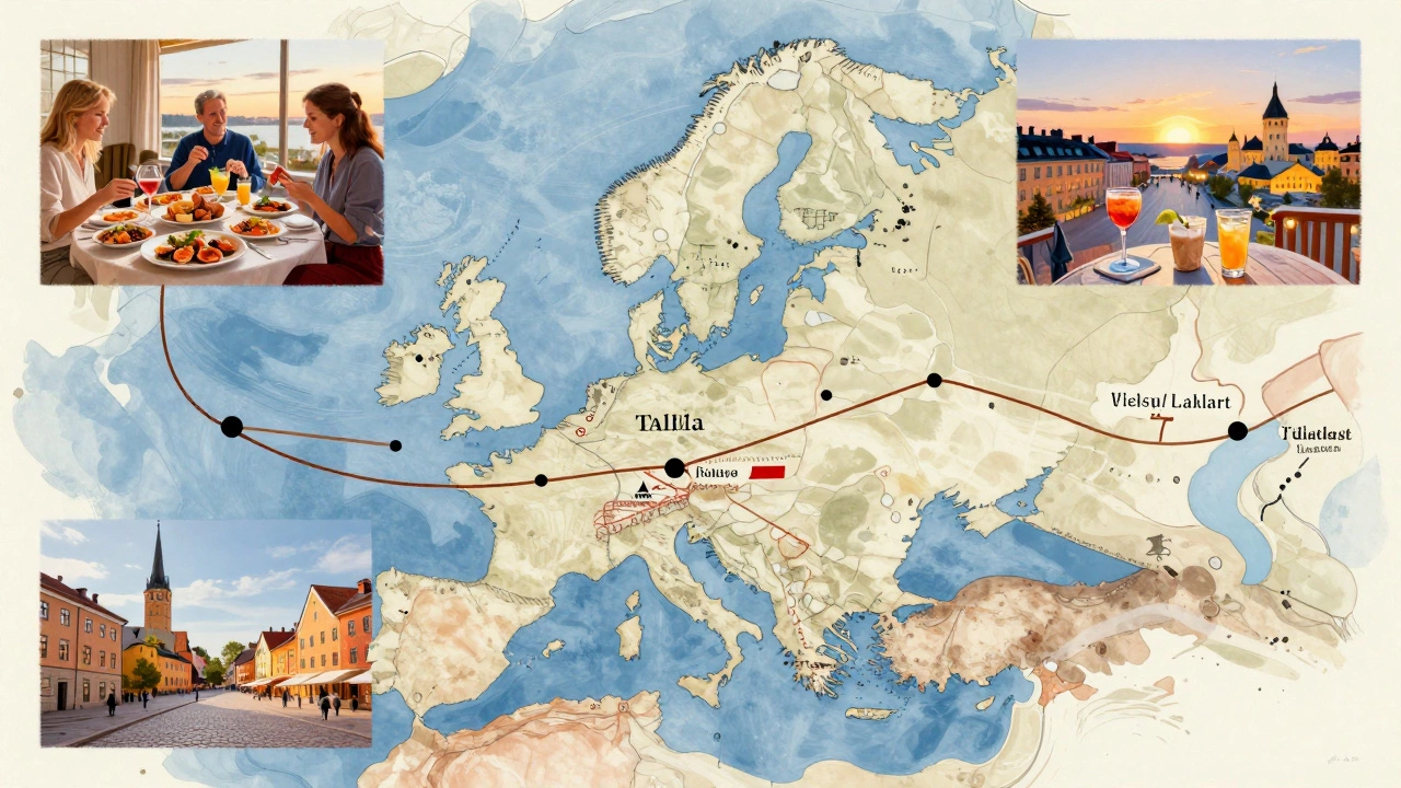 Карта круиза по Балтике с остановками в Хельсинки, Таллине и Стокгольме.