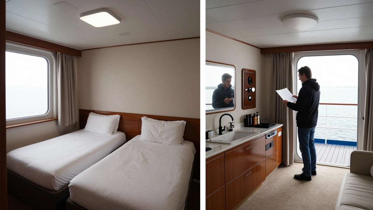 Стандартная и люксовая кабины на круизном судне, сравнение удобств.