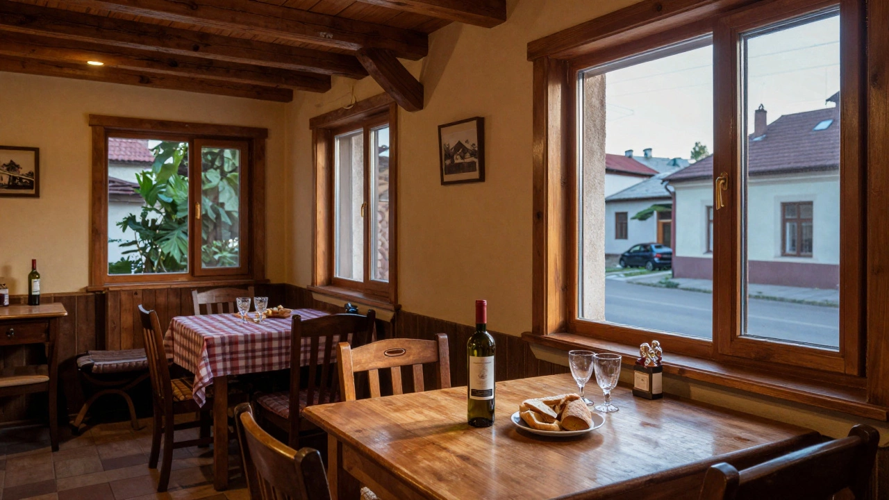 Уютная гостевая комната в Молдове с местным вином и традиционной едой.