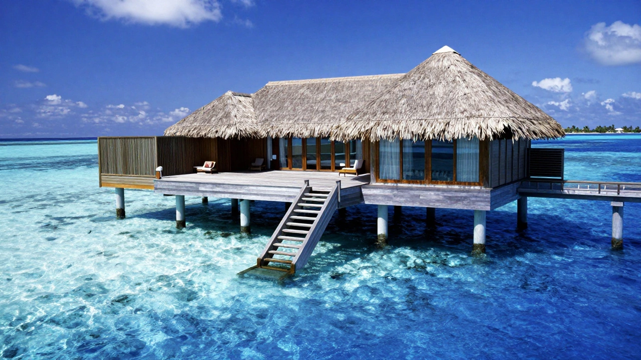 Роскошное бунгало на сваях в прозрачной лагуне Бора-Бора