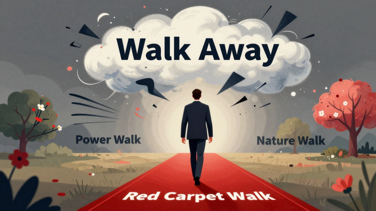 Символическое изображение метафор со словом walk: уход и красная дорожка
